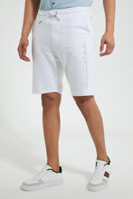 Load image into Gallery viewer, Redtag-White-Short-With-Studs-Active-Shorts-Men&#39;s-
