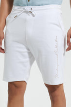 Load image into Gallery viewer, Redtag-White-Short-With-Studs-Active-Shorts-Men&#39;s-
