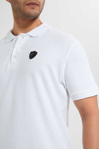 Redtag-White-Polo-Shirt-With-Chest-Logo-Polo-Shirts-Men's-