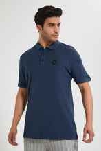 Load image into Gallery viewer, Redtag-Navy-Polo-Shirt-With-Chest-Logo-Polo-Shirts-Men&#39;s-
