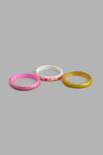 Load image into Gallery viewer, Redtag-Pink-And-Gold-Bangles-Set-(3-Piece)-Colour:Gold,-Colour:Pink,-Filter:Girls-Accessories,-GIR-Jewellery,-New-In,-New-In-GIR-ACC,-Non-Sale,-S22A-Girls-
