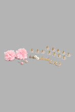 Load image into Gallery viewer, Redtag-Pink-And-Gold-Earrings-Set-(6-Piece)-Colour:Gold,-Colour:Pink,-Filter:Girls-Accessories,-GIR-Jewellery,-New-In,-New-In-GIR-ACC,-Non-Sale,-S22A-Girls-
