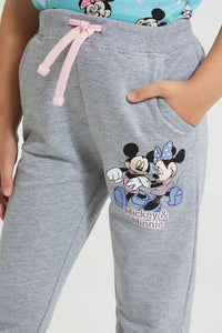 Redtag-Grey-Melange-Micky-&-Minnie--Active-Track-Pant-Character,-Colour:Grey,-Filter:Girls-(2-to-8-Yrs),-Girls-Joggers,-New-In,-New-In-GIR,-Non-Sale,-S22B,-Section:Kidswear,-TBL-Girls-2 to 8 Years