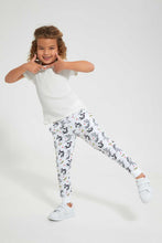 Load image into Gallery viewer, Redtag-White-Aop-Bunny-Active-Track-Pant-Joggers-Girls-2 to 8 Years
