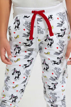 Load image into Gallery viewer, Redtag-White-Aop-Bunny-Active-Track-Pant-Joggers-Girls-2 to 8 Years
