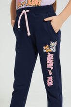 Load image into Gallery viewer, Redtag-Navy-Tom-&amp;-Jerry-Active-Track-Pant-Character,-Colour:Navy,-Filter:Girls-(2-to-8-Yrs),-Girls-Joggers,-New-In,-New-In-GIR,-Non-Sale,-S22B,-Section:Kidswear,-TBL-Girls-2 to 8 Years
