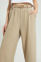 Load image into Gallery viewer, Redtag-Sand-Wide-Leg-Pant-With-Belt-Leggings-Women&#39;s-
