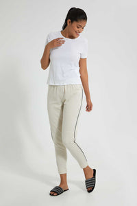 Redtag-Oat-Marl-Plain-Pyjama-Bottom-With-Side-Piping-Pyjama-Bottoms-Women's-