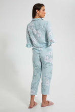 Load image into Gallery viewer, Redtag-Pale-Blue-Floral-Printed-Pyjama-Set-Pyjama-Sets-Women&#39;s-
