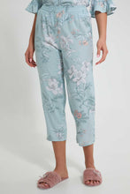 Load image into Gallery viewer, Redtag-Pale-Blue-Floral-Printed-Pyjama-Set-Pyjama-Sets-Women&#39;s-
