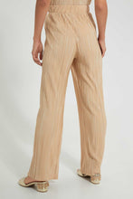 Load image into Gallery viewer, Redtag-Cream-Plisse-Wideleg-Trouser-Trousers-Women&#39;s-
