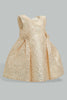 Redtag-Gold-Bow-Pleats-Dress-Dresses-Infant-Girls-3 to 24 Months