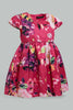 Redtag-Fuschia-Floral-Printed-Dress-Dresses-Infant-Girls-3 to 24 Months