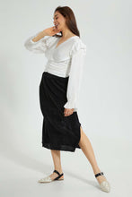 تنزيل الصورة على معرض الصور، Redtag-Black-Plisse-Midi-Skirt-Skirts-Women&#39;s-
