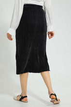 تنزيل الصورة على معرض الصور، Redtag-Black-Plisse-Midi-Skirt-Skirts-Women&#39;s-
