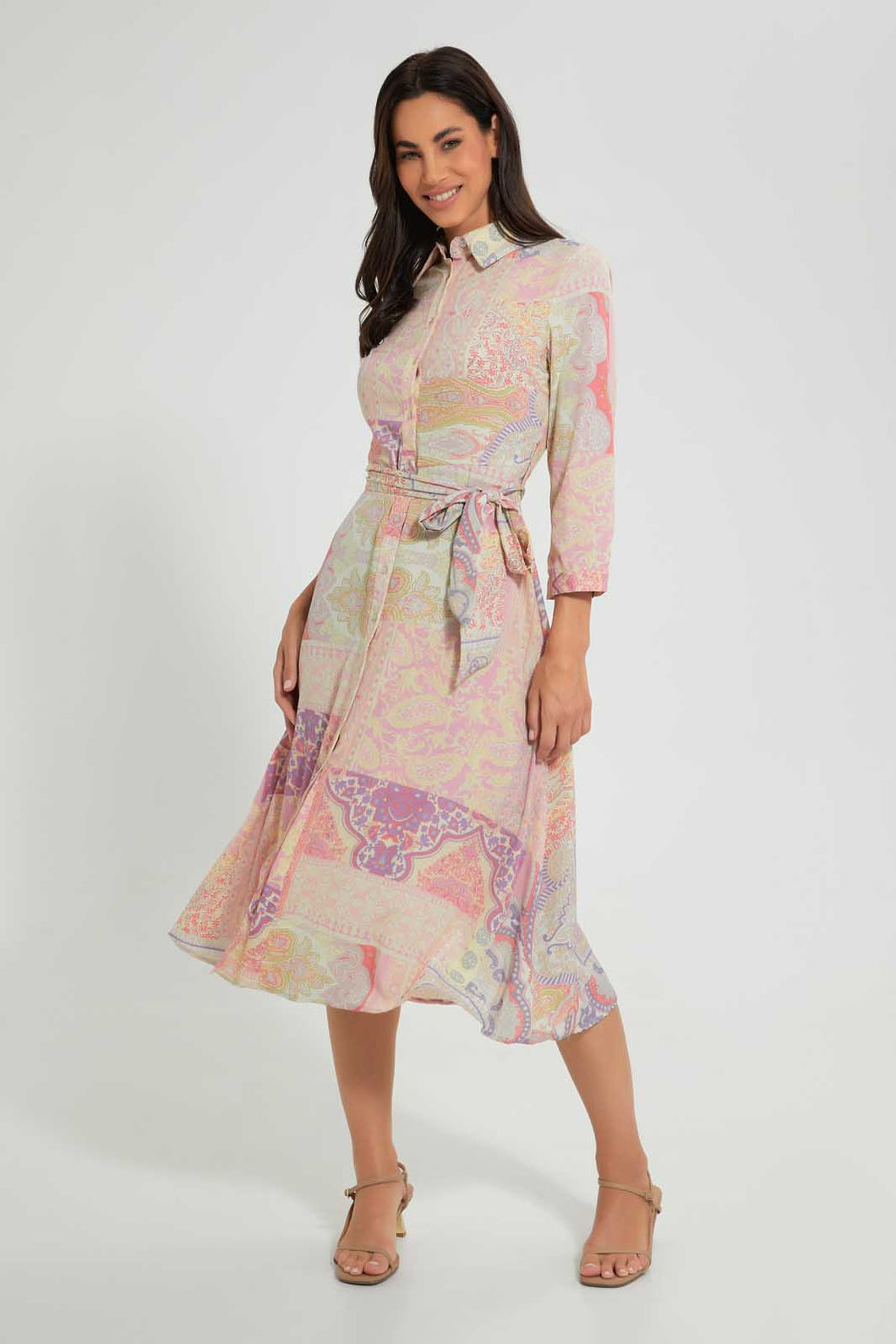 Redtag-Multicolor-Print-Shirt-Dress-Dresses-Women's-