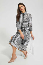 تنزيل الصورة على معرض الصور، Redtag-Black-Patch-Print-Shirt-Dress-Dresses-Women&#39;s-
