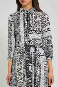 Redtag-Black-Patch-Print-Shirt-Dress-Dresses-Women's-