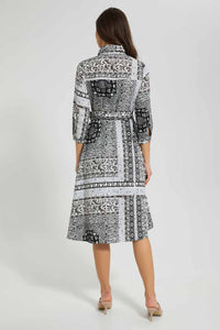 Redtag-Black-Patch-Print-Shirt-Dress-Dresses-Women's-