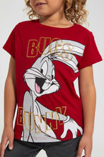 تنزيل الصورة على معرض الصور، Redtag-Red---S/Slv-Casual-T-Shirt-With-Bunny-Placement-Print-Blouses-Girls-2 to 8 Years
