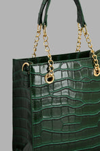 Load image into Gallery viewer, Redtag-Green-Croc-Textured-Day-Bag-Day-Bags-Women-
