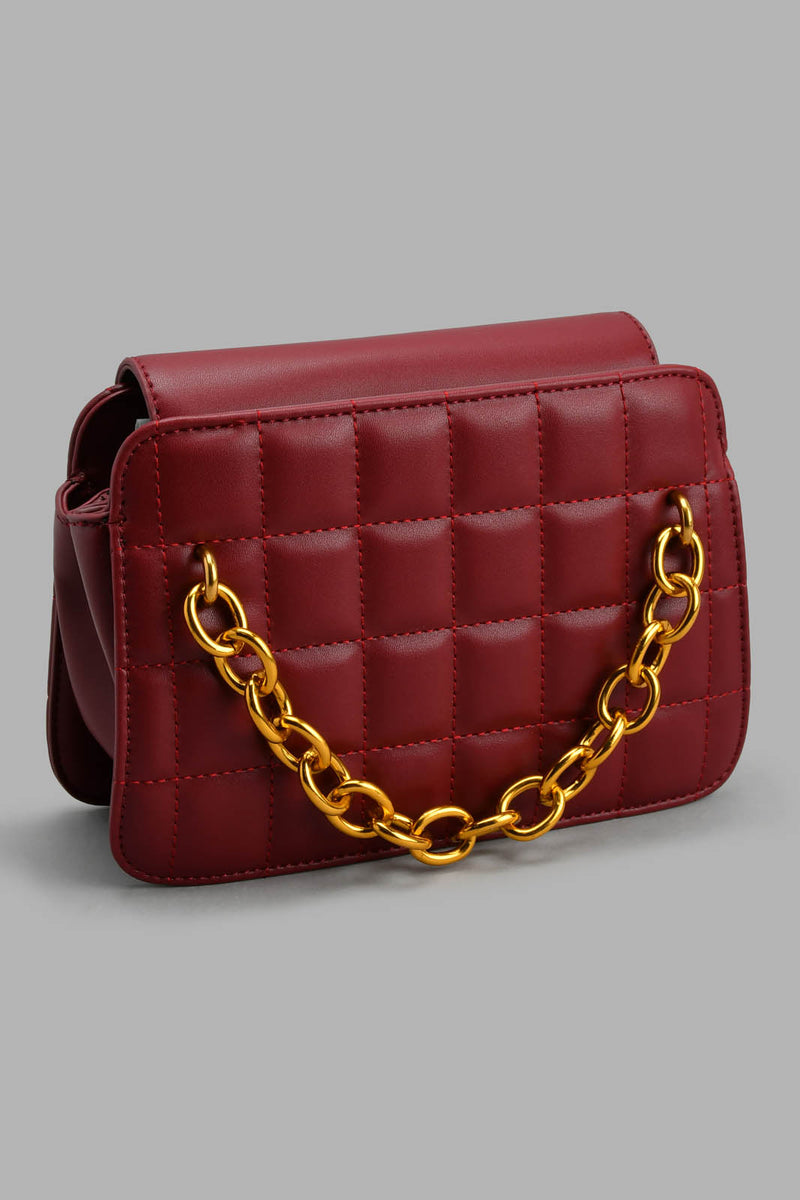 Redtag-Maroon-Chocolate-Quilted-Cross-Body-Bag-Cross-Body-Bags-Women-