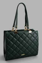 Load image into Gallery viewer, Redtag-Green-Quilted-Tote-Bag-Tote-Bags-Women-
