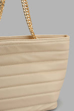 Load image into Gallery viewer, Redtag-Beige-Quilted-Bucket-Bag-Tote-Bags-Women-
