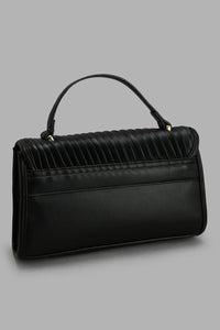 Redtag-Black-Pleated-Day-Bag-Day-Bags-Women-