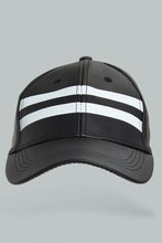 Load image into Gallery viewer, Redtag-Black-Stripe-Cap-For-Men-Colour:Black,-Filter:Men&#39;s-Accessories,-Men-Caps,-New-In,-New-In-Men-ACC,-Non-Sale,-S22B-Men&#39;s-
