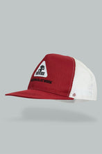 Load image into Gallery viewer, Redtag-Burgundy-And-White-Embroidered-Cap-For-Men-Colour:Burgundy,-Colour:White,-Filter:Men&#39;s-Accessories,-Men-Caps,-New-In,-New-In-Men-ACC,-Non-Sale,-S22B-Men&#39;s-
