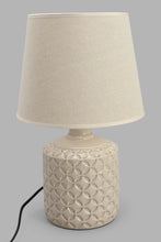 تنزيل الصورة على معرض الصور، Redtag-Taupe-Embosed-Ceramic-Table-Lamp-Table-Lamps-Home-Decor-
