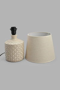 Redtag-Taupe-Embosed-Ceramic-Table-Lamp-Table-Lamps-Home-Decor-