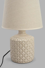 تنزيل الصورة على معرض الصور، Redtag-Taupe-Embosed-Ceramic-Table-Lamp-Table-Lamps-Home-Decor-
