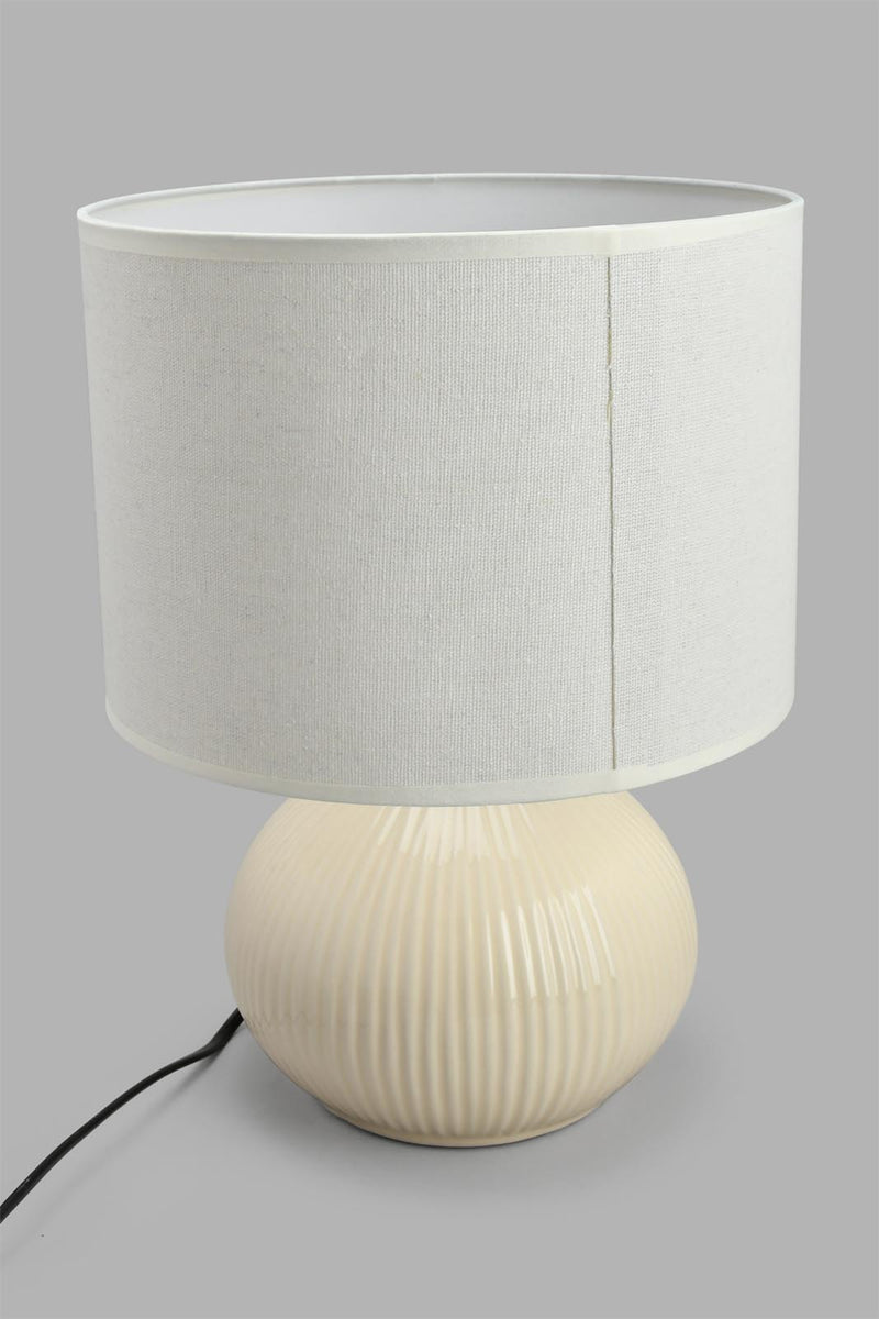 Redtag-Taupe-Round-Base-Table-Lamp-Table-Lamps-Home-Decor-