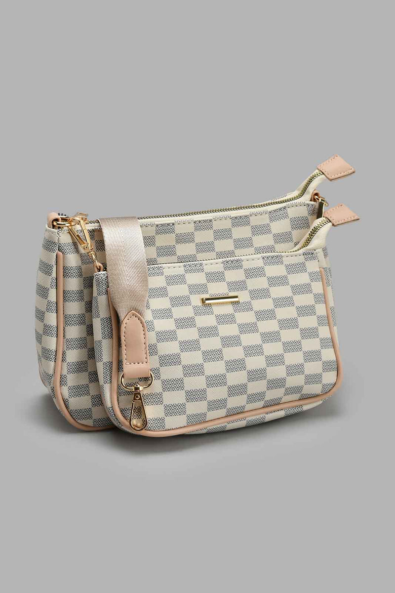 Redtag-Beige-Monogram-Printed-Cross-Body-Bag-With-Coin-Pouch-Cross-Body-Bags-Women-