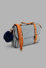 Load image into Gallery viewer, Redtag-Navy-And-White-Nautical-Stripe-Day-Bag-Colour:Navy,-Filter:Women&#39;s-Accessories,-New-In,-New-In-Women-ACC,-Non-Sale,-S22B,-Women-Handbags-Women-
