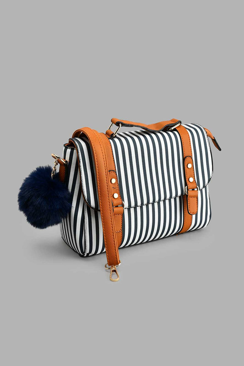 Redtag-Navy-And-White-Nautical-Stripe-Day-Bag-Colour:Navy,-Filter:Women's-Accessories,-New-In,-New-In-Women-ACC,-Non-Sale,-S22B,-Women-Handbags-Women-