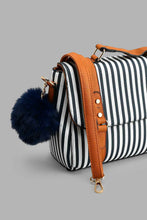 Load image into Gallery viewer, Redtag-Navy-And-White-Nautical-Stripe-Day-Bag-Colour:Navy,-Filter:Women&#39;s-Accessories,-New-In,-New-In-Women-ACC,-Non-Sale,-S22B,-Women-Handbags-Women-
