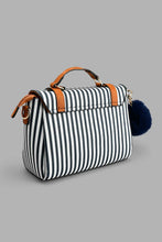 Load image into Gallery viewer, Redtag-Navy-And-White-Nautical-Stripe-Day-Bag-Colour:Navy,-Filter:Women&#39;s-Accessories,-New-In,-New-In-Women-ACC,-Non-Sale,-S22B,-Women-Handbags-Women-
