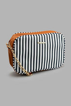 Load image into Gallery viewer, Redtag-Navy-And-White-Nautical-Stripe-Cross-Body-Bag-Colour:Navy,-Filter:Women&#39;s-Accessories,-New-In,-New-In-Women-ACC,-Non-Sale,-S22B,-Women-Handbags-Women-
