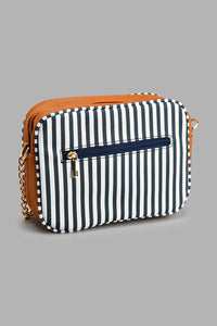 Redtag-Navy-And-White-Nautical-Stripe-Cross-Body-Bag-Colour:Navy,-Filter:Women's-Accessories,-New-In,-New-In-Women-ACC,-Non-Sale,-S22B,-Women-Handbags-Women-