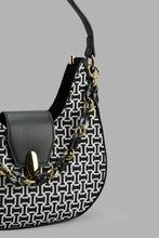 Load image into Gallery viewer, Redtag-Black-Chain-Embellished-Slouch-Bag-Slouch-Bags-Women-
