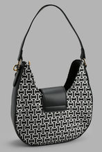 Load image into Gallery viewer, Redtag-Black-Chain-Embellished-Slouch-Bag-Slouch-Bags-Women-
