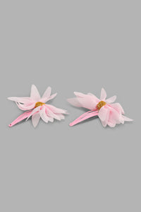 Pink Headband And Hair Clip For Girls (Set of 2)