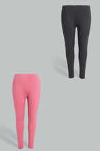 Load image into Gallery viewer, Redtag-Pack-Of-2-Legging--Long-X-Long-Colour:Assorted,-Filter:Plus-Size,-LDP-Leggings,-New-In,-New-In-LDP,-Non-Sale,-S22B,-Section:Women-Women&#39;s-
