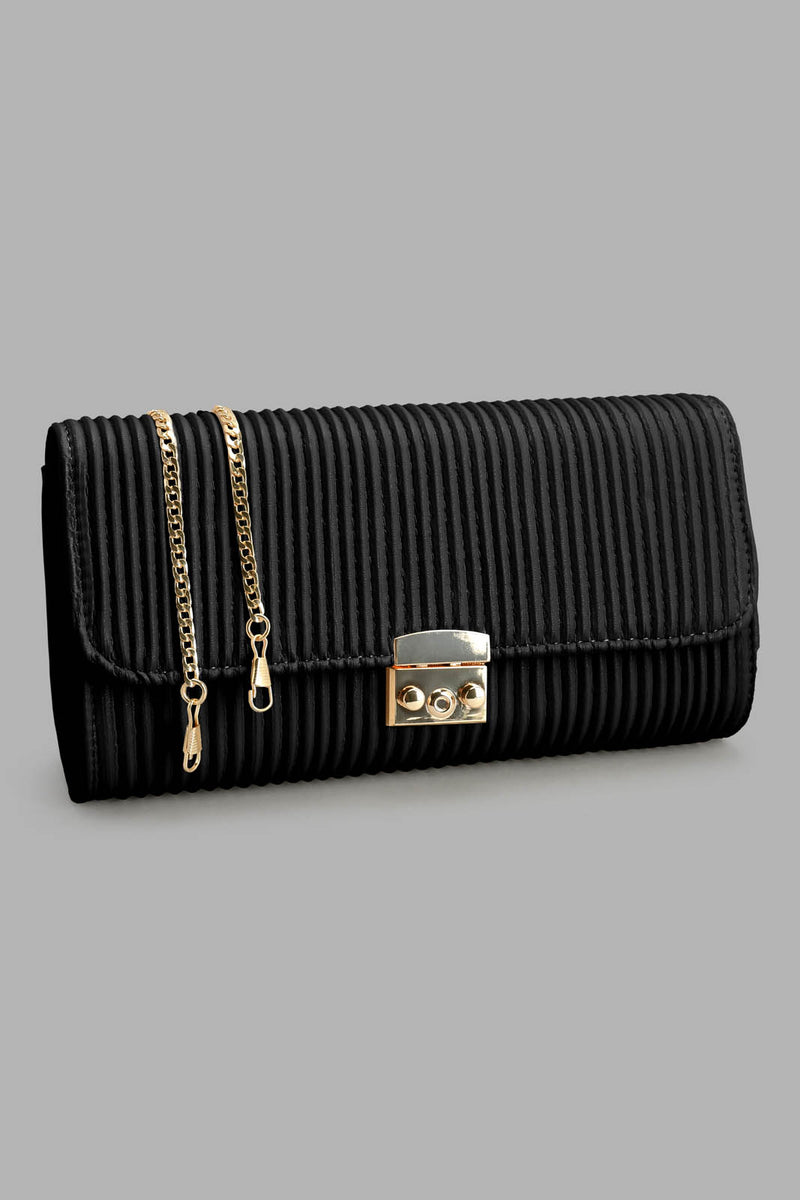 Redtag-Black-Pleated-Clutch-Bag-Clutches-Women-