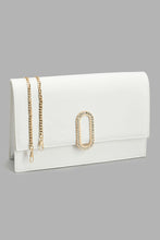 تنزيل الصورة على معرض الصور، Redtag-White-Rhinestone-Lock-Clutch-Bag-Clutches-Women-
