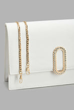 تنزيل الصورة على معرض الصور، Redtag-White-Rhinestone-Lock-Clutch-Bag-Clutches-Women-
