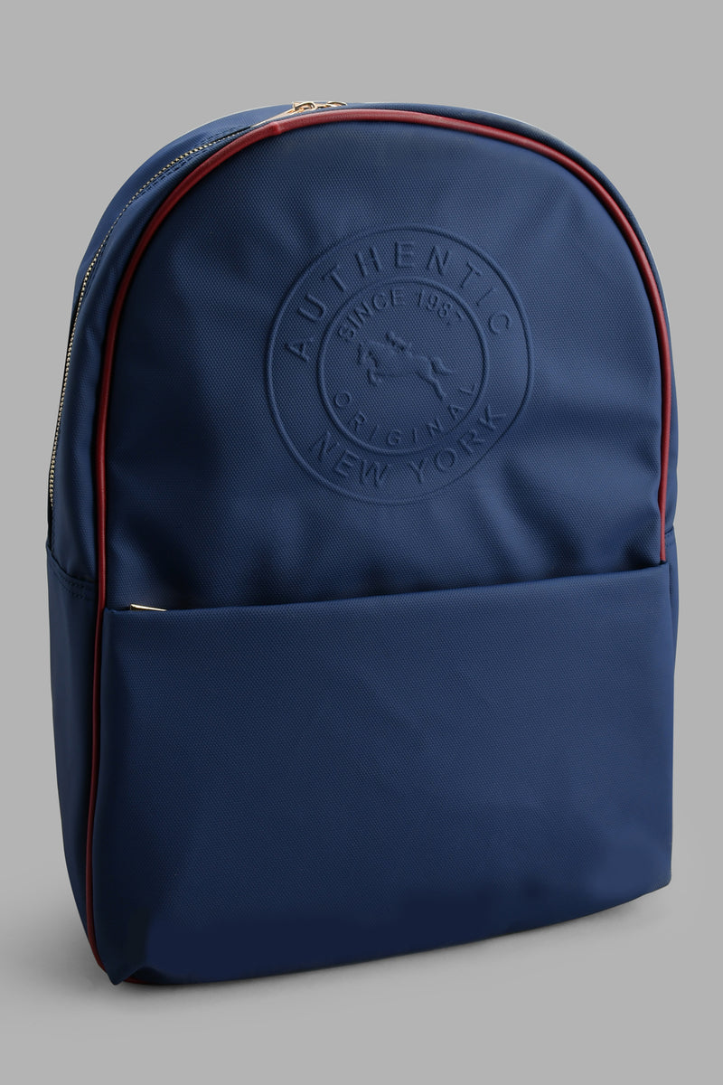 Redtag-Navy-Embossed-Backpack-Backpacks-Men's-